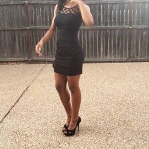 Polka Dot Black Homecoming Dress